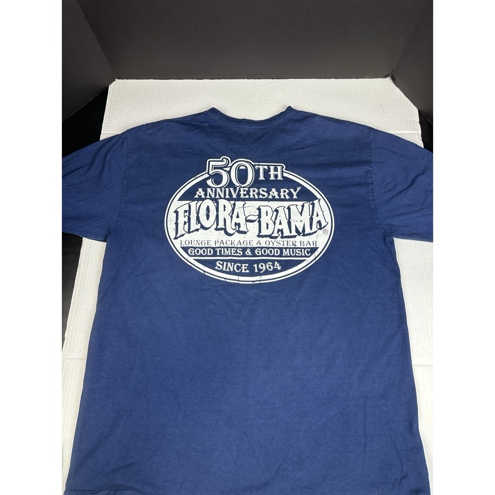 Flora-Bama 50th Anniversary Long Sleeve Blue Tshirt Bar & Lounge Mullet Toss